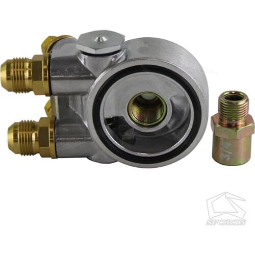 Aluminum AN10 Oil Filter Cooler Sandwich Plate Adapter Thermostat w/80 Deg 176 F