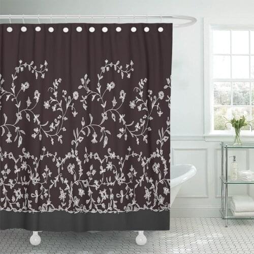 Antique Floral Lace Baby Boho Chic Bride Bruges Shower Curtain Waterproof Polyester Fabric 72 x 72 Inches Set with Hooks