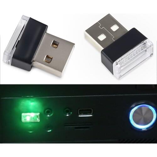2PC Car LED atmosphere light universal USB decorative light cigarette lighter decorative lighting computer charging treasure use