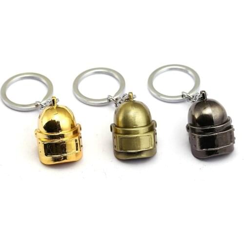 Game Playerunknowns Battlegrounds Level 3 Helmet Keychain PUBG 3D Metal Key Chain Ring Holder For Men Gift Chaveiro Souvenir