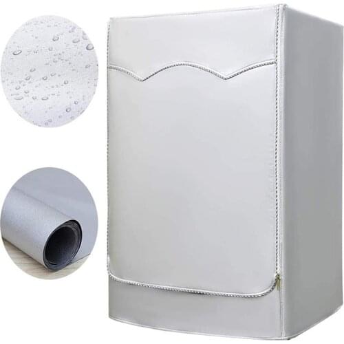 Washing Machine Cover Waterproof Home Polyester Roller Laundry Silver Coating Dustproof Case Cover