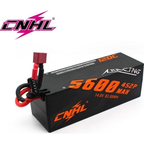 CNHL Lipo 4S 14.8V Battery 5600MAH 120C Racing Series Hard Case Car For RC Cars RC Parts With T Deans Plug