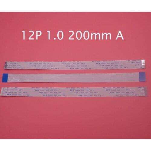 20pcs New 12 pin FFC FPC flat flexible cable pitch 12pin 1.0mm 20cm Length 200mm Forward direction 12p type b Ribbon Flex Cable