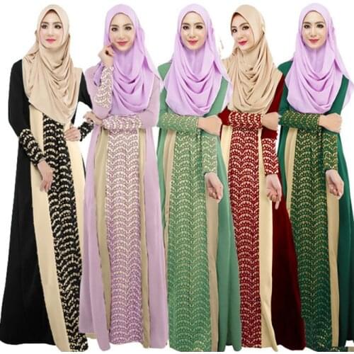 Hijab Abaya Muslim Dress Long Sleeve Ropa Musulman Mujer Jilbab Islamic Dress Floral Turkish kaftan Abayas for Women Plus Size