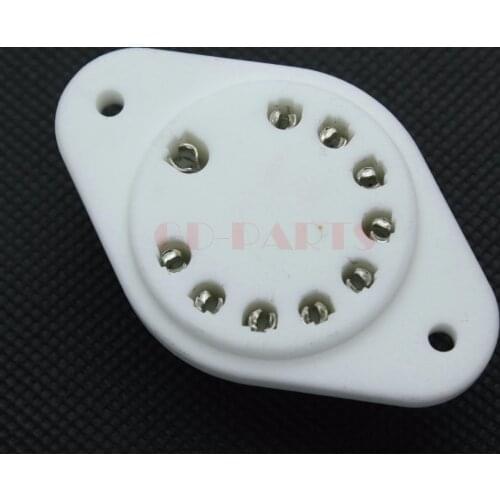 2PCS 10pin UK B10B Ceramic Vacuum Tube Socket For FL152 EL152 EL153 Vintage Amplifier DIY Chassis Mount