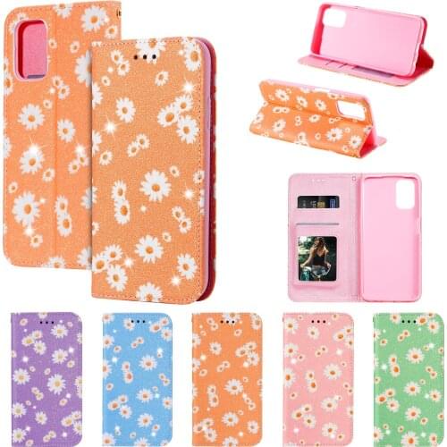 Fashion Daisy Flowers Leather Flip Case For OPPO A92 A72 A31 A8 A11 A11x A52 A5 A9 2020 Realme A92s 6 6s 6 Pro Bag