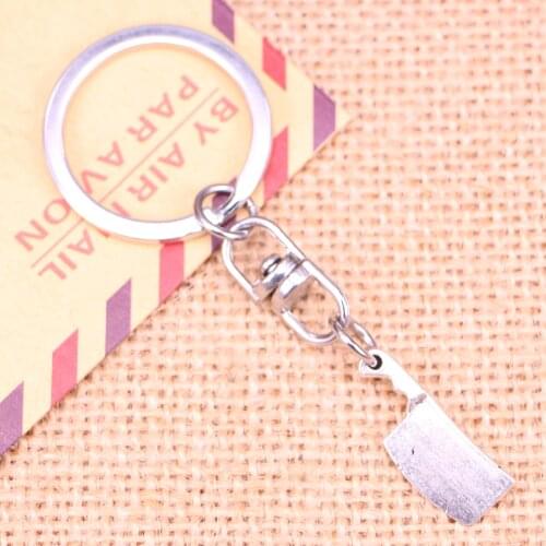 Fashion Keychain 23x9mm kitchen knife meat cleaver Pendants DIY Men Jewelry Car Key Chain Ring Holder Souvenir For Gift