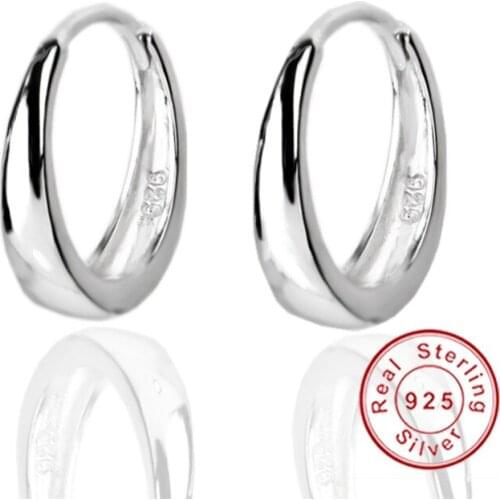 New Silver Plated Huggie Hoop Earrings Simple Summer Style Small Smooth Circle Earring Brand Loop Earrings For Women/Men Jewelry