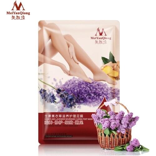 Remove Dead Skin Exfoliating Foot Mask Ginger and Lavender Nourished Caring Foot Care Mask Peeling Cuticles Heel Feet Care Cream