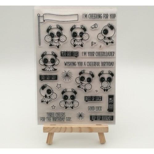 Lovely cheer panda transparent stencil for DIY Scrapbooking photo album decorative sheets