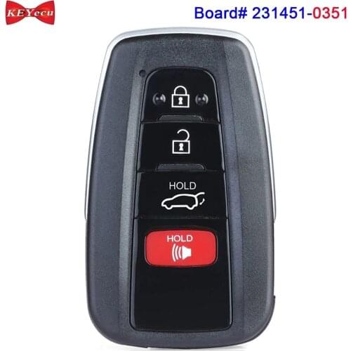 KEYECU for Toyota RAV4 2019 Highlander 2020 Smart Keyless Remote Key Fob 231451-0351 HYQ14FBC 8990H-0R030 8990H-0E020 314.3MHz