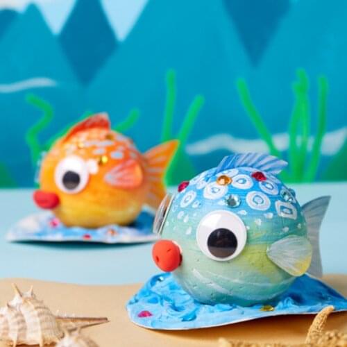 Bubble Fish Childrens Toys Handmade DIY Production Material Package Kindergarten Puzzle Creative Art Painting Graffiti