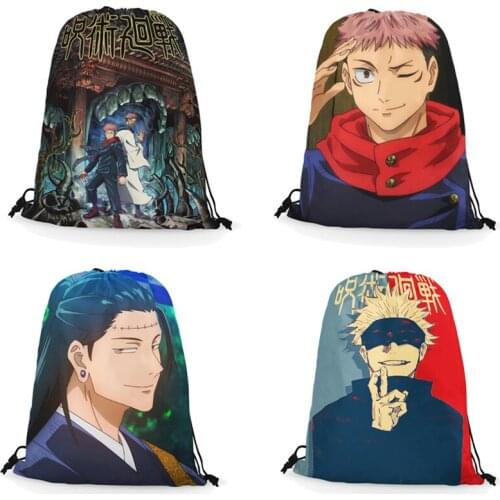 Anime jujutsu kaisen Bags Gojo Satoru Cosplay Drawstring Pocket School Bag Girls Backpack Waterproof Notebook Bunch Bags Boys