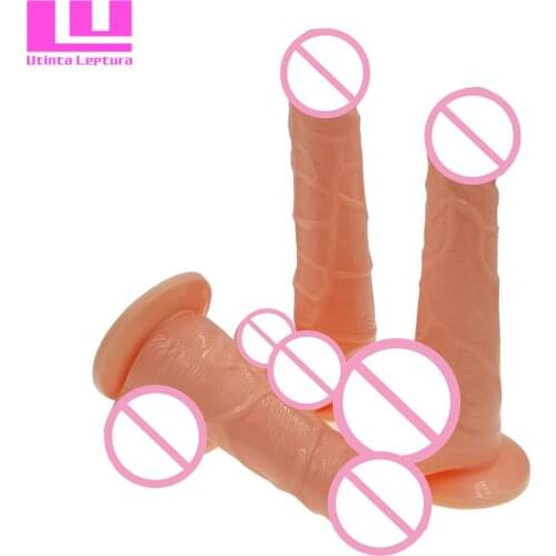Utinta Leptura Whopper Flesh Color Realistic Dildos Sucker Dick for Women, Erotic Sex Toys Simulation Male Penis Adult Products