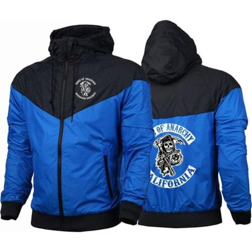 NEW Summer Sons Of Anarchy Hoodies Male Harajuku Windbreaker Zipper Coats Print Jackets Sport Mans SAMCRO Unisex College Tops