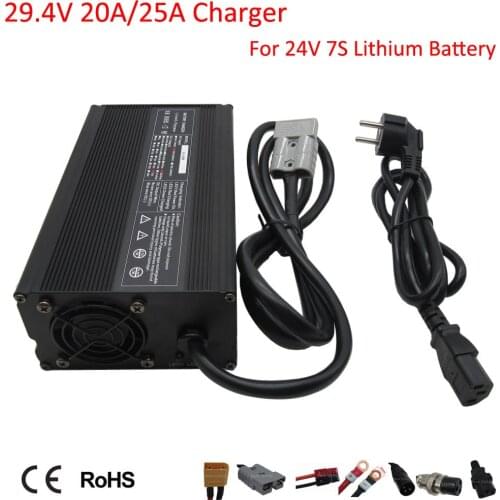 900W 24V 25A Lithium Charger 29.4V 20A 30A 40A Li-ion Battery Fast charger for Ebike Sweeper car UPS System Forklift Charger