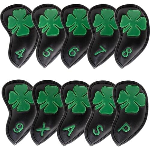 Golf Club Iron Cover Headcover Four Leaf Clover Golf Iron Head Covers Golf Club Iron Headovers Wedges Covers 10pcs/set