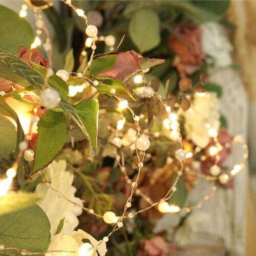10m 100Led Bead Silver Gold Wire Fairy String Lights Garland Wedding Decor Christmas Decoration for Home Navidad Lights for Room