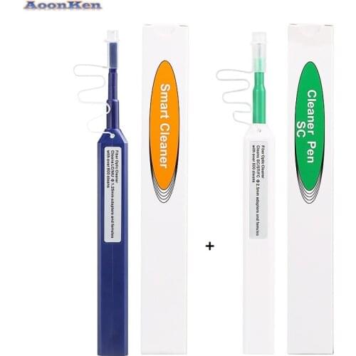 10PCS/lot FTTH Optical Fiber pen tool 2.5mm LC MU 1.25mm SC FC ST LC Connector Optical Smart Cleaner