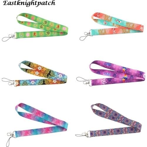 12pcs/lot E2520 Cartoon Woman Yoga Neck Strap Lanyard Key Card Mobile Phone Strap USB Badge Holder DIY Cord Hanging Lanyard