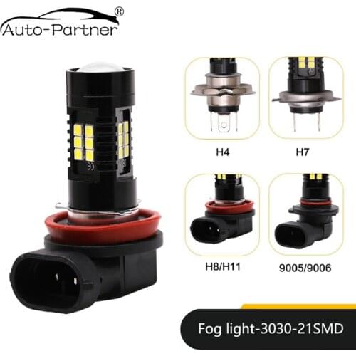 2Pcs Car LED Bulb H4 H7 H8/H11 9005/9006 3030 Front Anti-fog Light High 21W DC 12V 420LM Power Car Headlights blubs