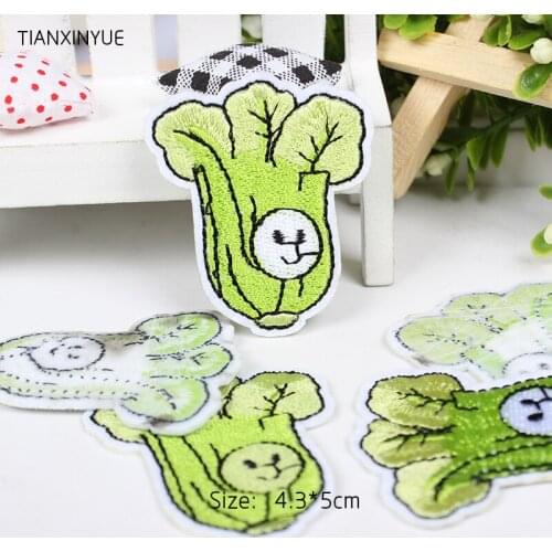 TIANXINYUE 20 pcs greens patch Embroidered Iron On fabric Cartoon Vegetable Patches Motif Applique Sticker For Clothes