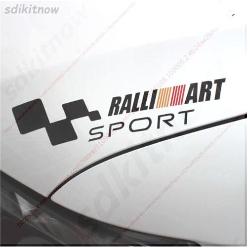 22x6cm 2pcs Ralliart Car Body Windows Sports Racing PVC Sticker Decal Styling For mitsubishi lancer asx outlander pajero galant