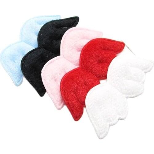 20pcs/lot 5*2.2cm Lovely plush patches, angel wing padded appliques for Childrens headwear accessories , DIY crafts decoration