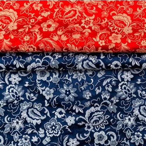 500cm*75cm imitation silk brocade fabric open smile Furniture cushion packing cloth red blue women party wedding dress diy cloth