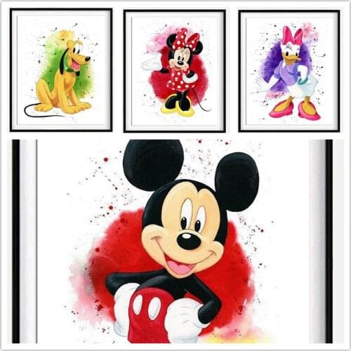 5D DIY Diamond Painting Disney Mickey Donald Duck Diamond Embroidery Full Cross Stitch Kits Mosaic Home Decor