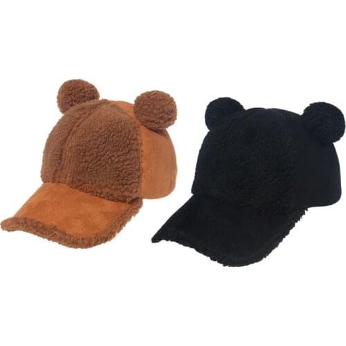 83XC Dad Hats for Youth Baseball with Lovely Bear Ears with Wide Curved Brim