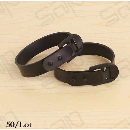 LOT 50 SAP tag accessories wholesale silicone luggage tag loop strap black 17.5cm/7"