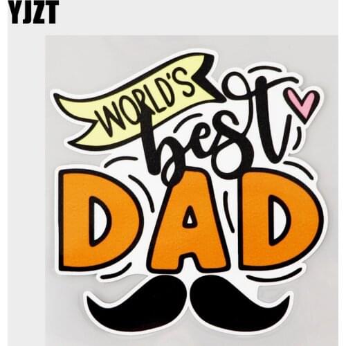 YJZT 12.9CM×13.6CM Car Sticker Best DAD In The World PVC Decal 11C-0055