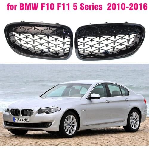 Car Front Sport Grill Kidney Grilles Grill Diamond For BMW 5 Series F10 F11 520i 523i 525i 530i 535i 2010 -2014