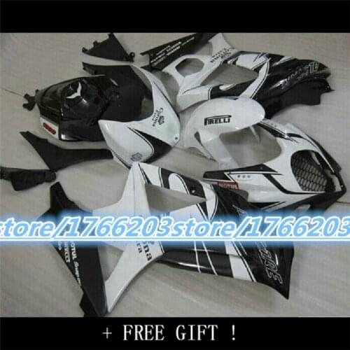 White Black Fairing for GSXR1000 07 08 GSXR1000 2007 2008 GSX-R1000 K7 R1000 07-08 Fairing