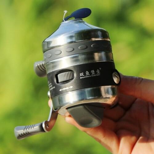 BL25 Fishing Reels for Slingshot Shooting Fish Use Dart Stainless Steel Metal Wheel Closed Fishing Wheel Spinning Fishing Reel