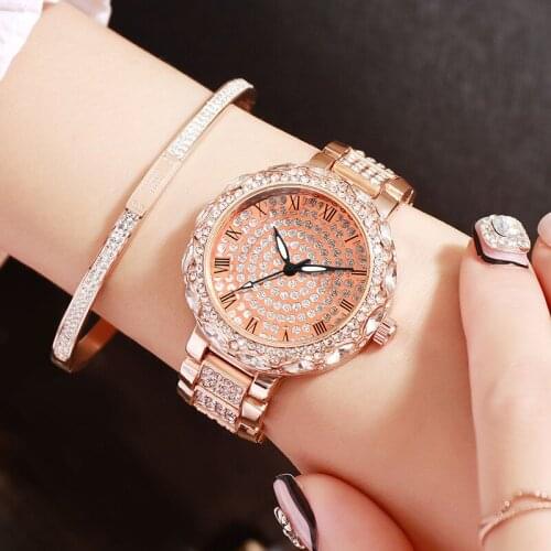 Fashion Diamond Watches Luxury Ladies Watch Quartz Wrist Watch Gypsophila Women Watches Stainless Steel Strap Female Wristwatch