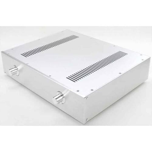 343*430*92MM Amplifier Case DIY WA59 Silver Full Aluminum Amplifier Chassis Pure Stage Tube Amplifier AMP Enclosure Box