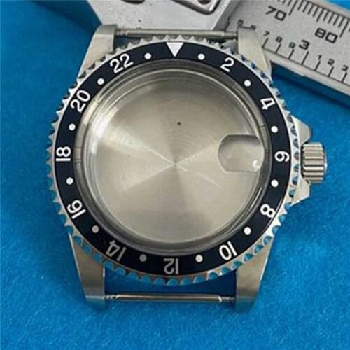 39.5MM Stainless Retro Magnifying Glass Watch Case for NH35 NH36 Mechanical Movement Replacement Part