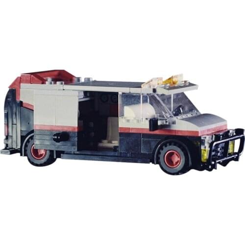 Spot MOC-11246A-Team GMC Vandura VanCity Police Station Car Blocks For City Team Truck House Blocks high-techalalalalal Diy Toy