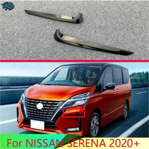 For NISSAN SERENA 2020+ Car Accessories ABS Chrome Front Fog Light Lamp Cover Trim Molding Bezel Garnish Sticker
