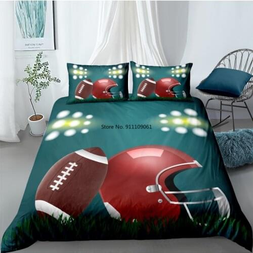 Dropshipping 3d Football Bedding Sets Physical Exercise Twin Size Luxury Kids Duvet Cover and Pillowcase Boys Bed Set Duvet Set