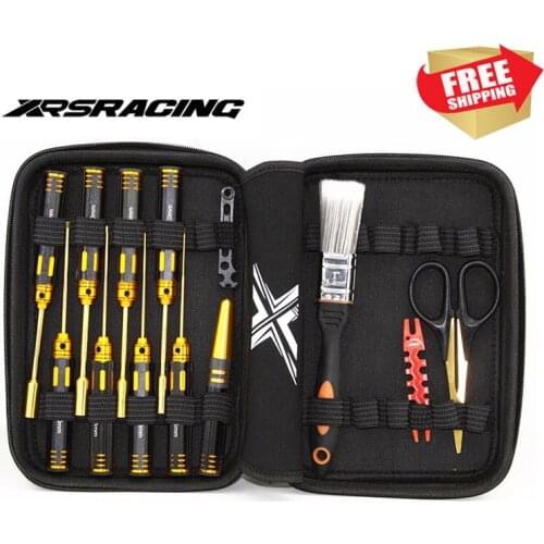 RC radio control car RC tools Black gold hexagonal double color inner hexagon socket scissors hole opener brush wrench 14 pieces