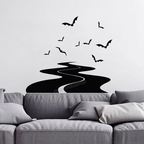 Vampire Bats Halloween Wall Decals Bats Halloween Wall Decor Bats Wall Stickers Road Stickers Art Home Bedroom Decor Mural B079