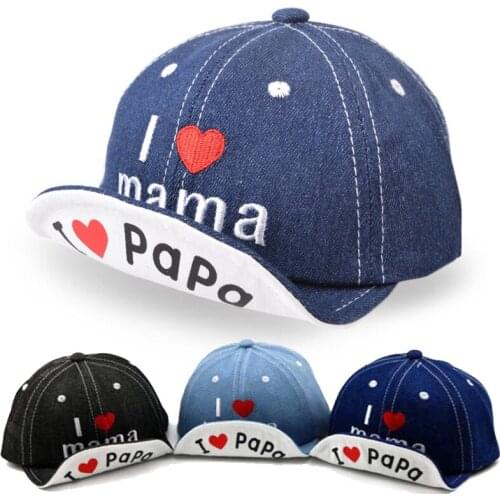 Cute Denim Embroidery Kids Baseball Cap Letter Print Boys Girls Hat Hip-hop Adjustable Toddler Children Sun Hat