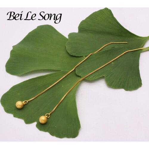 Trendy 24K gold plated round ball ear line Earring jewelry earrings tassel pendants fashion earing earings piercings for women