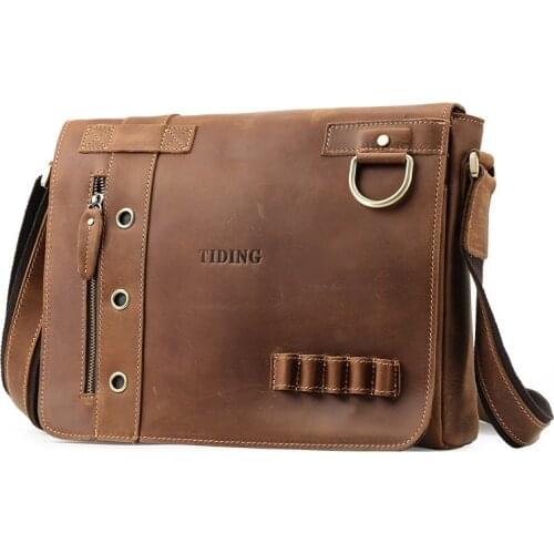 Men Vintage Cow Leather Shoulder Bag 2021 Male Casual Fashion Travel Crossbody Bags