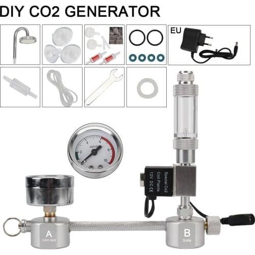 For Aquatic Plant Growth DIY Aquarium Accessories Aquarium CO2 Generator System Kit With Solenoid valve Bubble Counter Diffuser