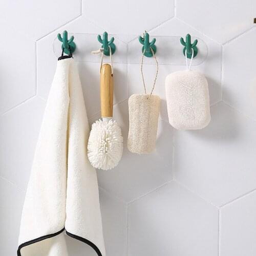 Ins Cactus Wall Hook Home Decor Storage Hanger Hook Behind-door Keys Holder Clothes Coat Hook Bathroom Accessories Tower Hanger