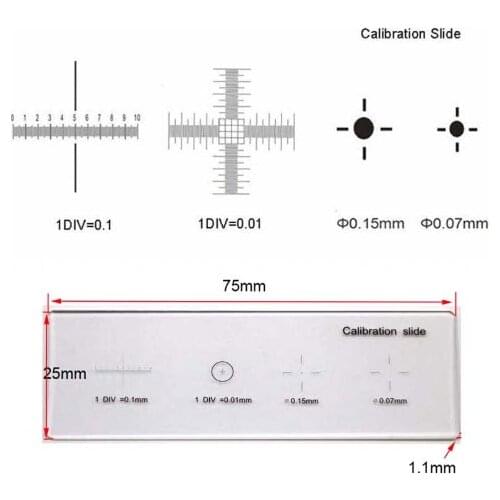 Scientific 5-in-one DIV=0.01mm Microscopestage Micrometer/ Calibration Micrometer Slide,Objective Micrometer